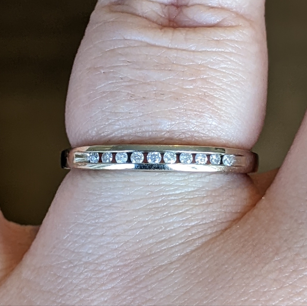 10K White Gold Diamond Channel Set Half Eternity Ring - Picture 3 of 15